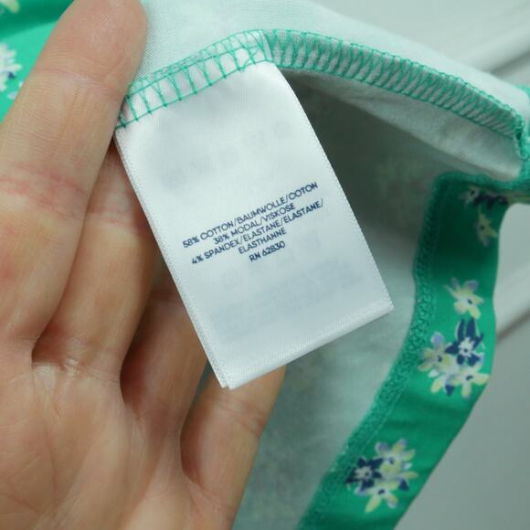 Land's End 3X Dress Modal Knit Pockets Green Floral Sundress Fit & Flare Stretch - Picture 6 of 7